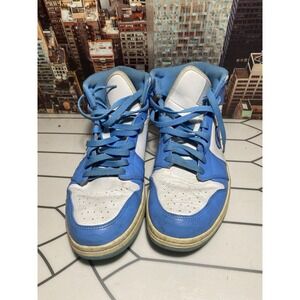 2012Nike Air Jordan 1 Retro Mid UNC University Blue Men's Size 12